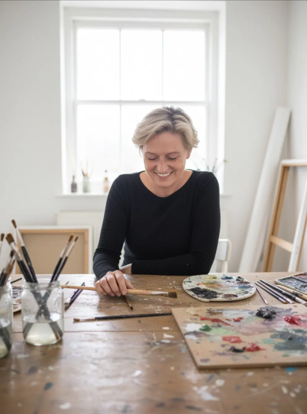 Helen Helga at work in her studio